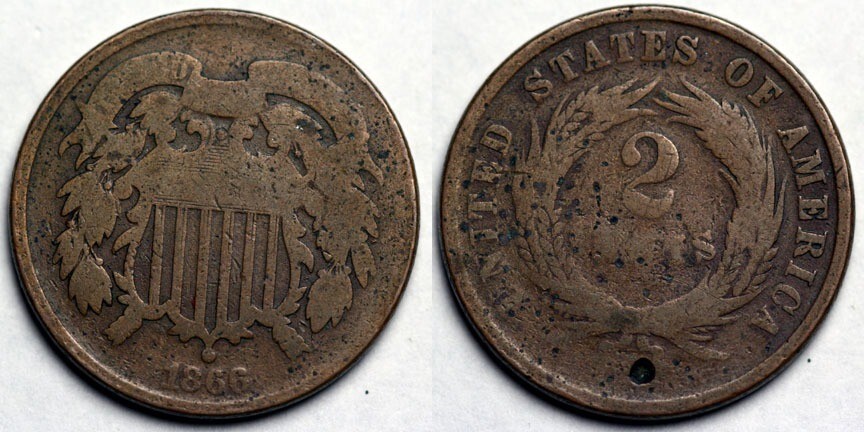 1866  Two Cent Piece