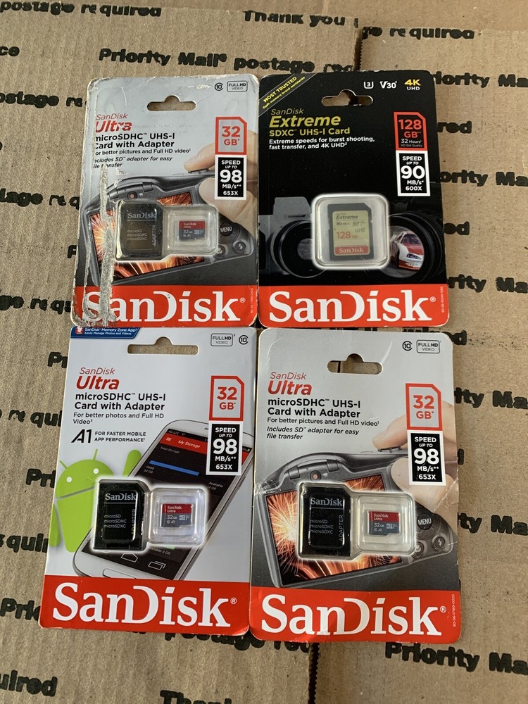SANDISK MEMORY CARD ( LOT OF 4 )