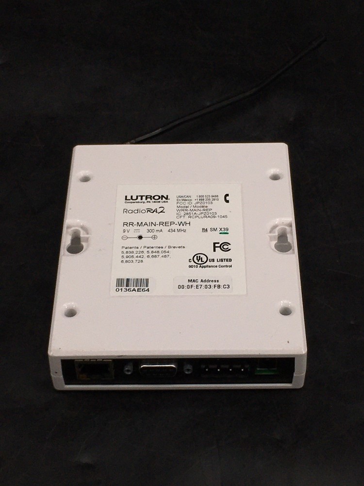 Lutron RadioRA2 RR-MAIN-REP-WH 120V Main Repeater Processor (DEN)