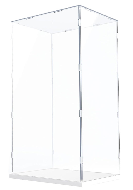 Acrylic Display Case with White Base - 29 inch tall - READ DESCRIPTION