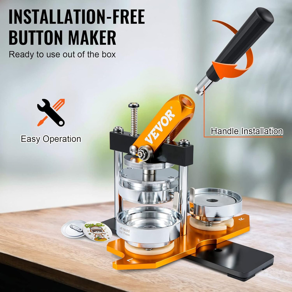 Button Maker Machine, 75 Mm (3 Inch) Badge Punch Press Kit, Children DIY