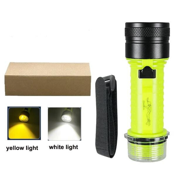 300000LM 2*P90 LED Diving Flashlight Professional Diving Torch Diving Lantern