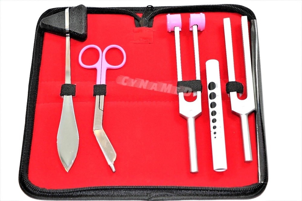 5 pcs Reflex Percussion Taylor Hammer Penlight Tuning Fork C 256 C 512 +scissors