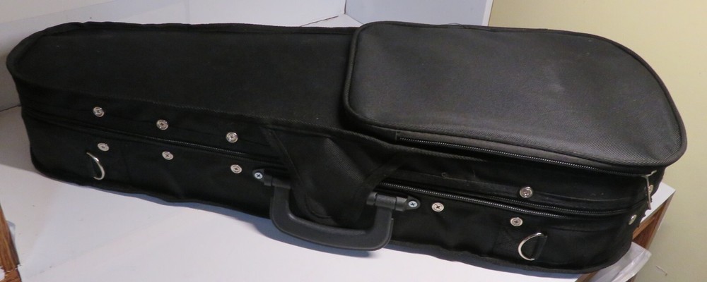 Durable Cloth Fluff Triangle Shape Carry Case Black Lining Violin Fiddle 27" OD