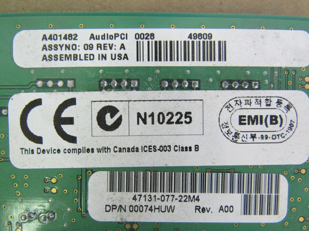 CREATIVE TECHNOLOGY LTD MODEL CT5803 PCI SOUND CARD