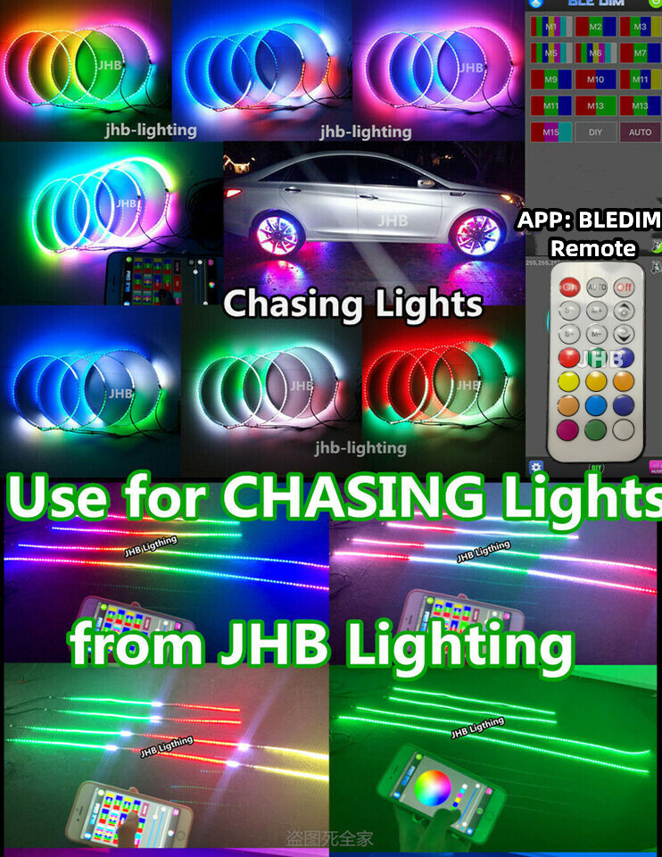 JHB Remote Bluetooth APP Controller Wiring for CHASING LED Strips/Wheel Lights