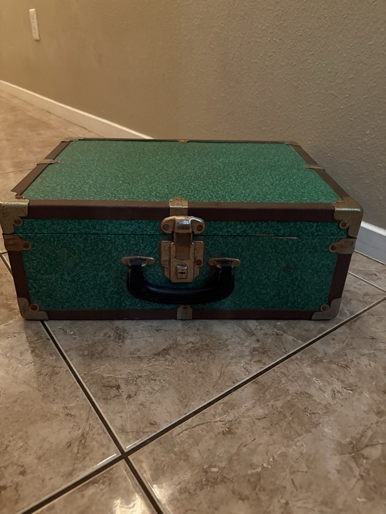Vintage Forest Green Steamer Trunk