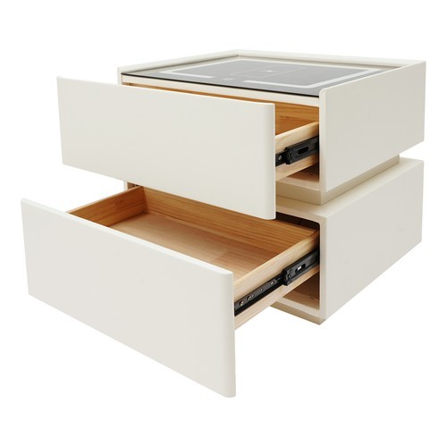 Smart Nightstand W/ Tri color sensor light+Wireless Charging+USB Bedside Table