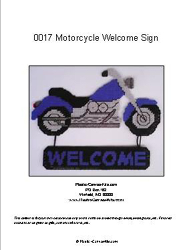 Motorcycle Welcome Sign- Plastic Canvas Pattern or Kit