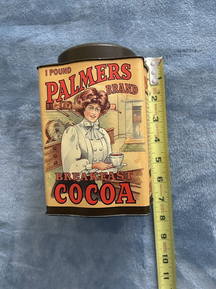 VINTAGE PALMERS BRAND BREAKFAST COCOA 1 POUND EMPTY TIN GOOD SHAPE