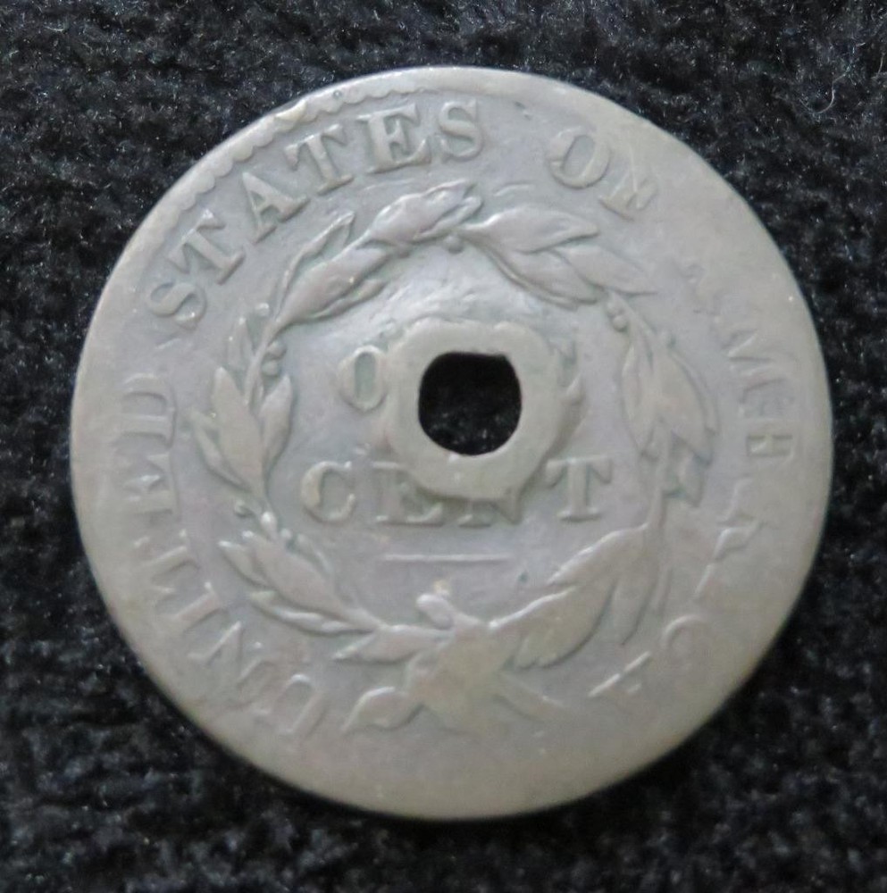 1823 Large Cent * Holed * Hard Date to Find * 5716