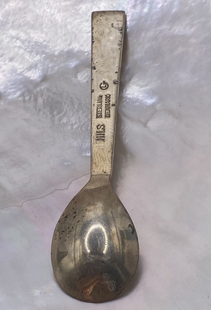 VINTAGE DENMARK STERLING SILVER SALT SPOON