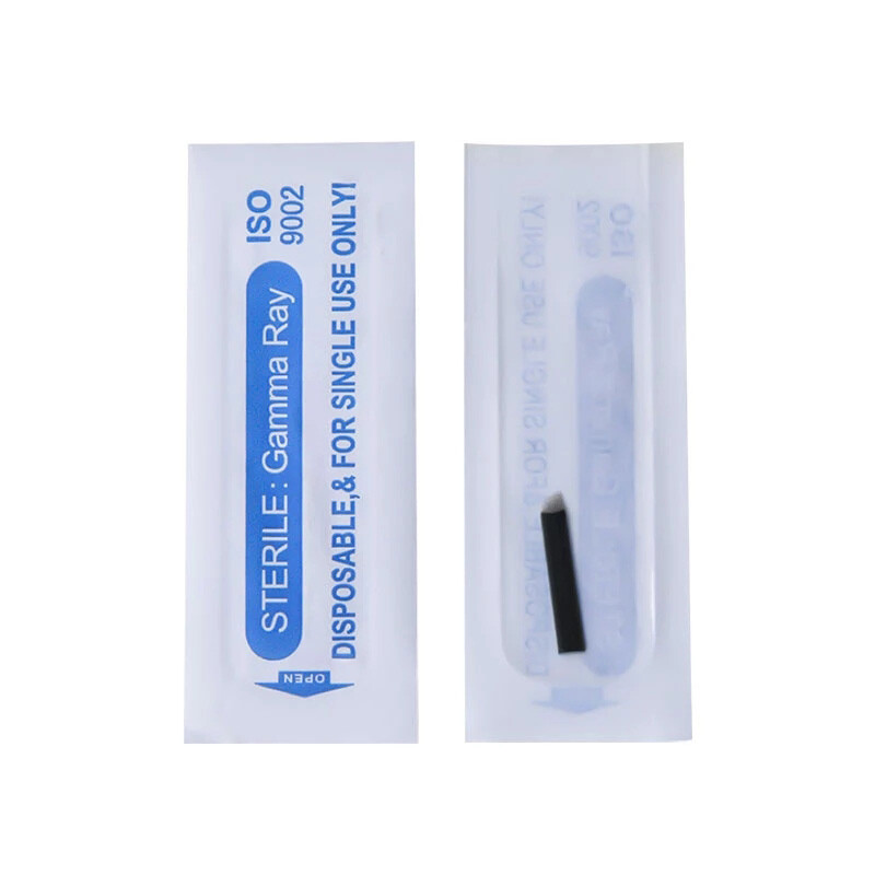 Microblading 16F Pins Blade Tattoo Needles For Permanent Makeup Eyebrow and Lips