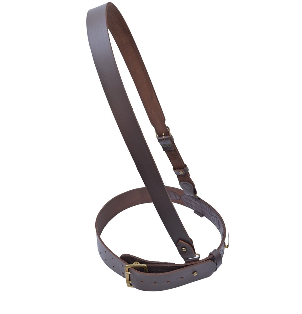 BRITISH SAM BROWNE BELT COMPLETE ARMY CROSS SHOULDER STRAP BROWN GENUINE LEATHER