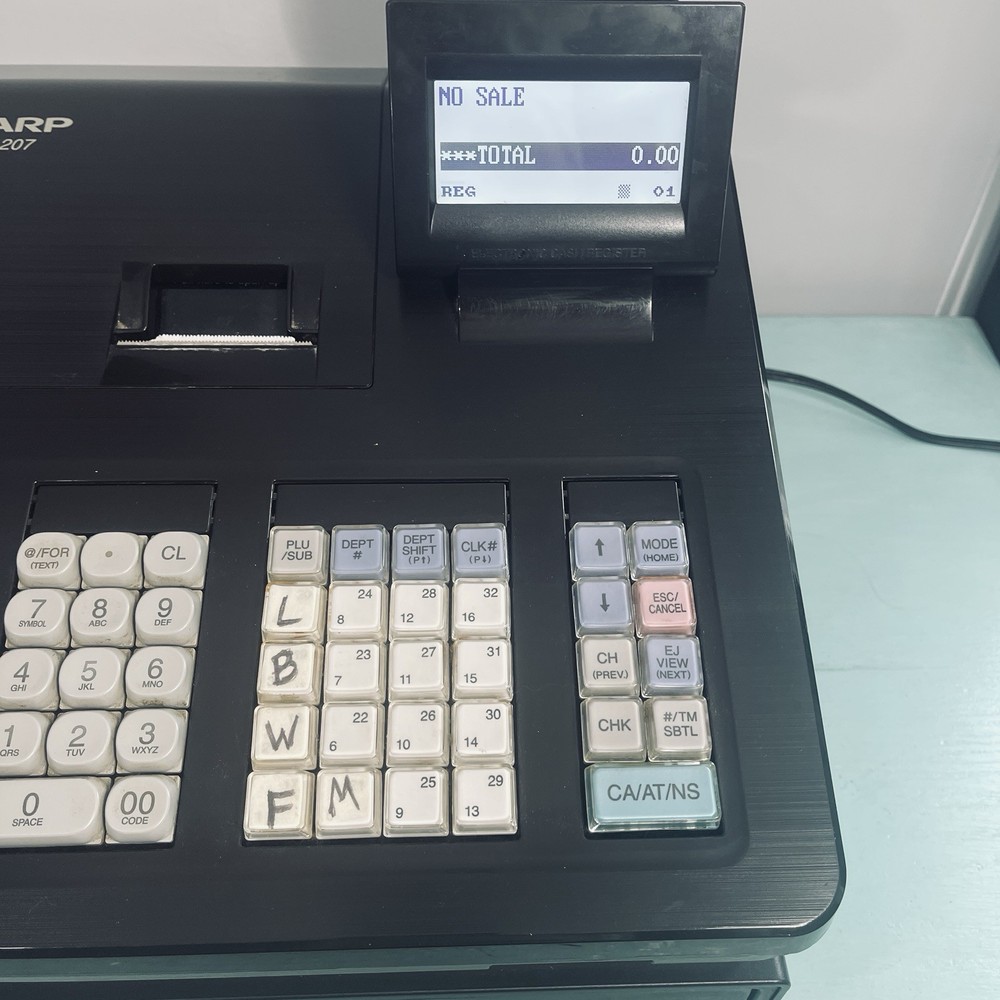 Sharp XE-A207 Control System Electronic Cash Register Tested Works No Key