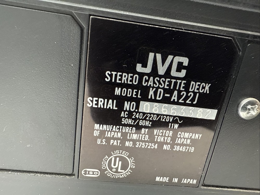 JVC KD-A22 Stereo Cassette Deck Tested