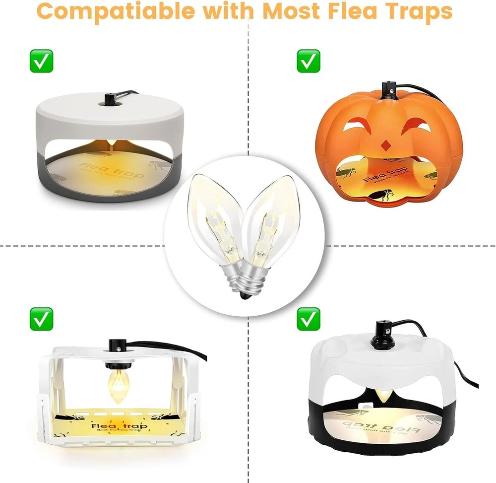 Flea Trap Light Bulb Replacement, 10 Pack 7W Replacement Bulbs for Flea Traps in