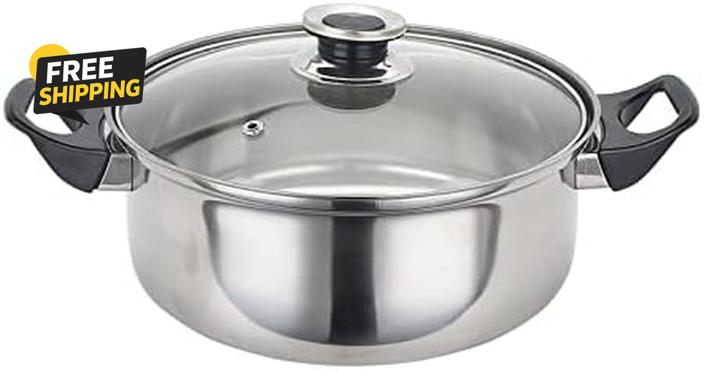 12 Piece Stainless Steel Cookware Set, Silver