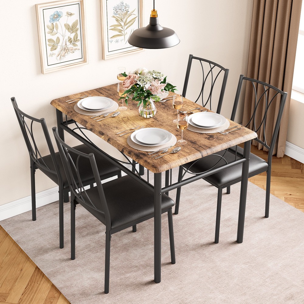 Small Dining Table Set For 4, Space Saving Dining Set Kitchen Table And 4 Chairs