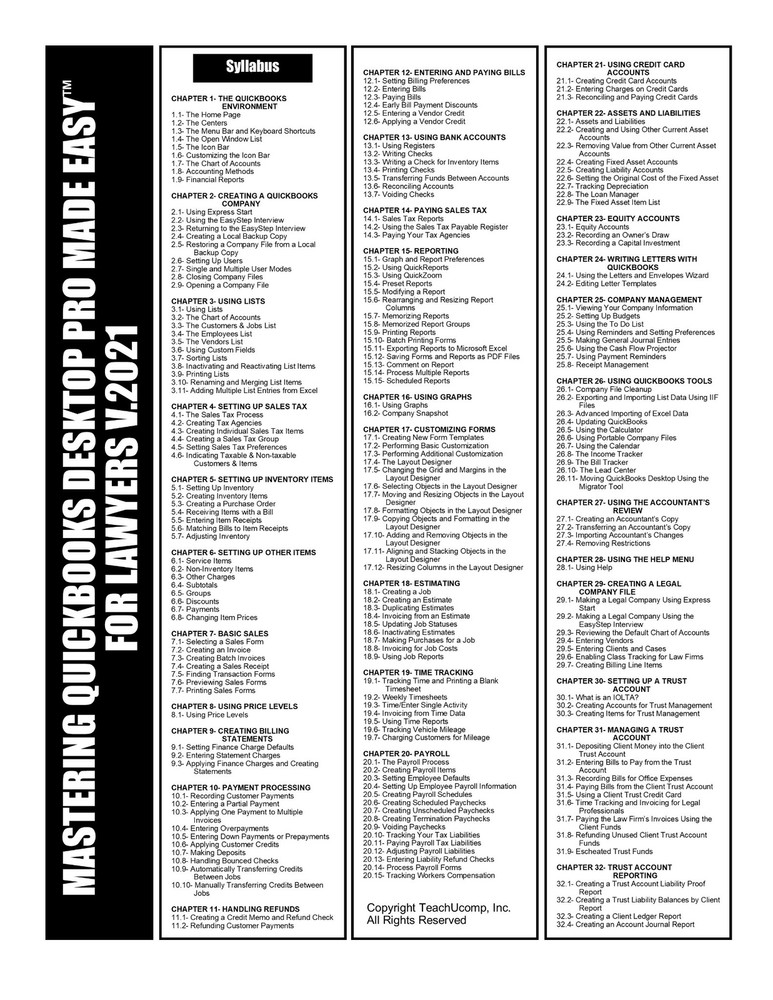 Learn Intuit QUICKBOOKS PRO FOR LAWYERS 2021 Training Tutorial DVD-ROM Course