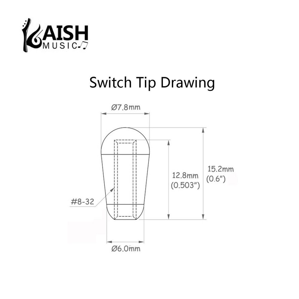 KAISH 5pc USA Thread Guitar 3 Way Toggle Switch Tip Switch Knob for Gibson Amber