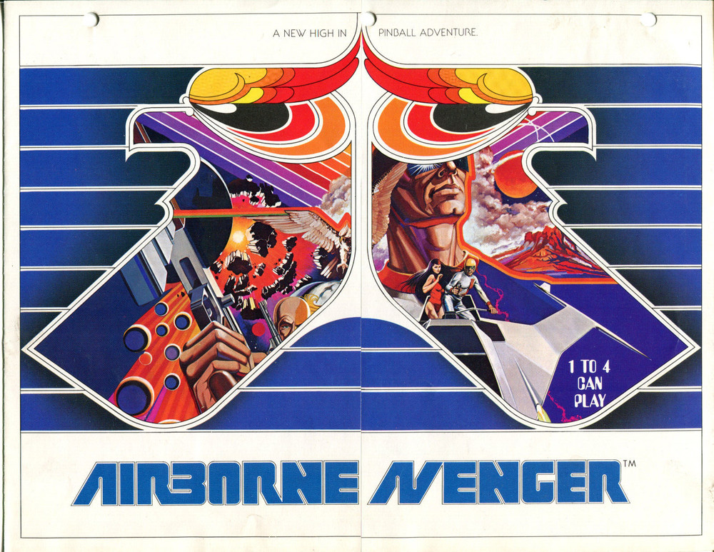 Airborne Avenger Atari Pinball Flyer / Brochure / Ad /