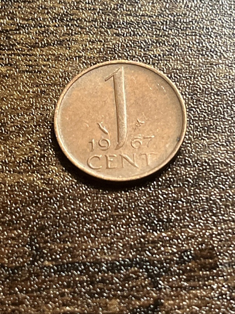 1967 Netherlands 1 One Cent Actual Coin TK8788*