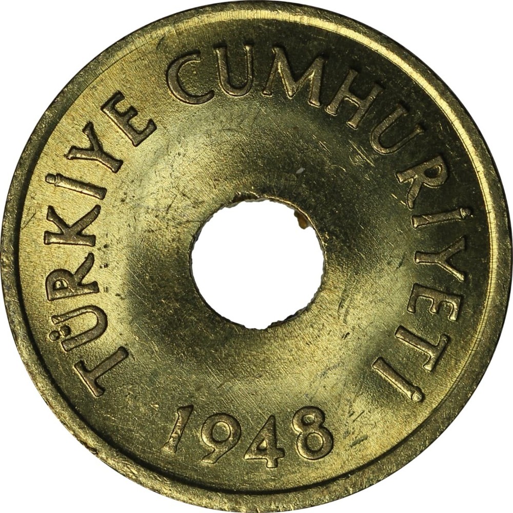 Turkey 1948 1 kurus wheat UNC