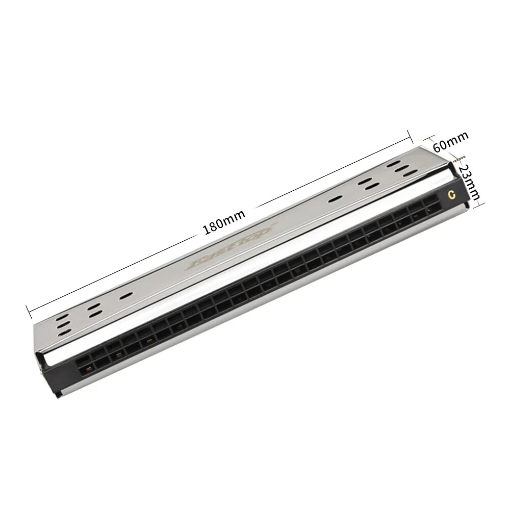 EASTTOP 24Hole Double-Sided Harmonica Tremolo Diatonic Harmonica Blues Harp C&G