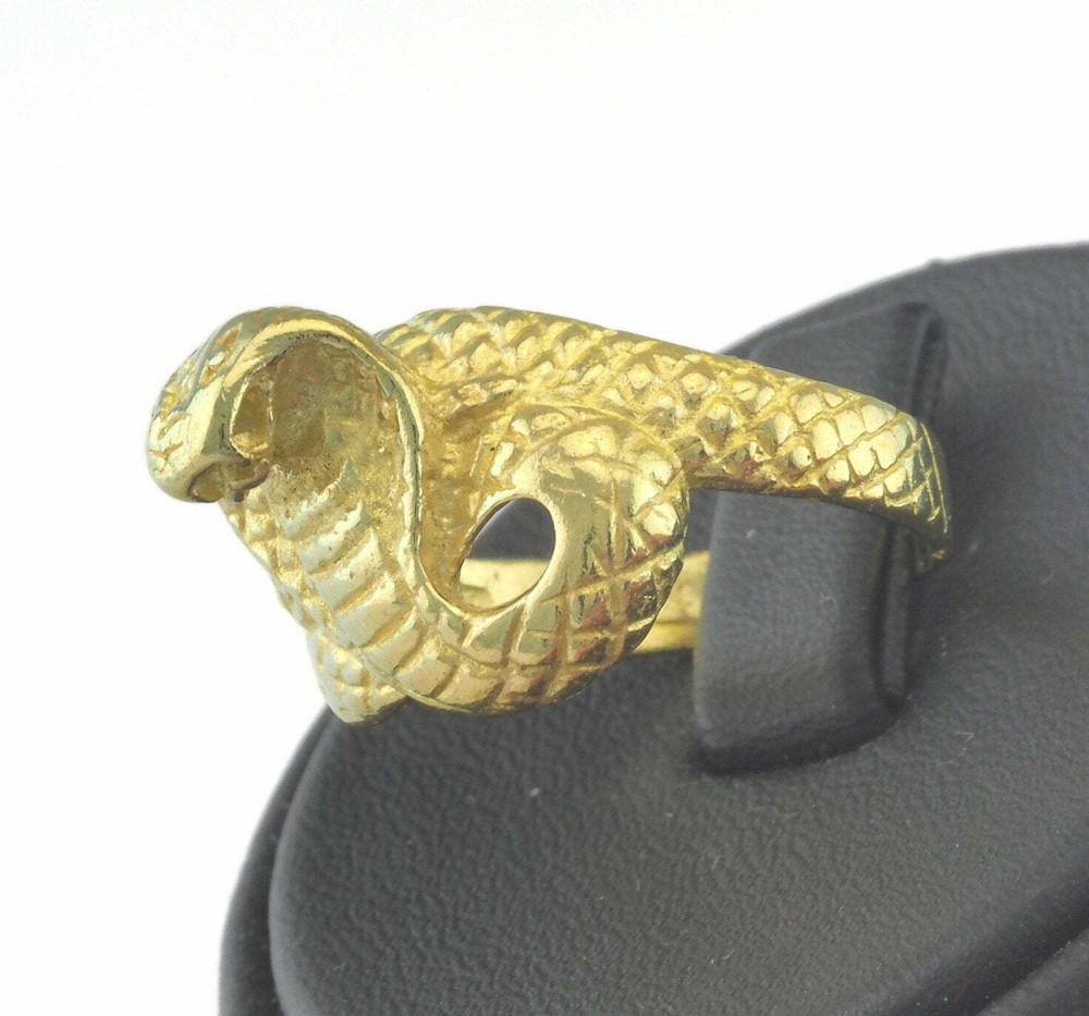 Cobra Ring Snake Adjustable Ring Raw brass (18mm 8US inner size) 3243