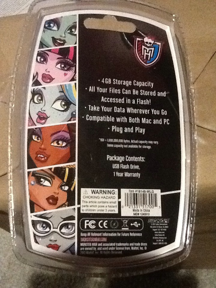 Monster High 4GB USB Flash Drive Memory Stick