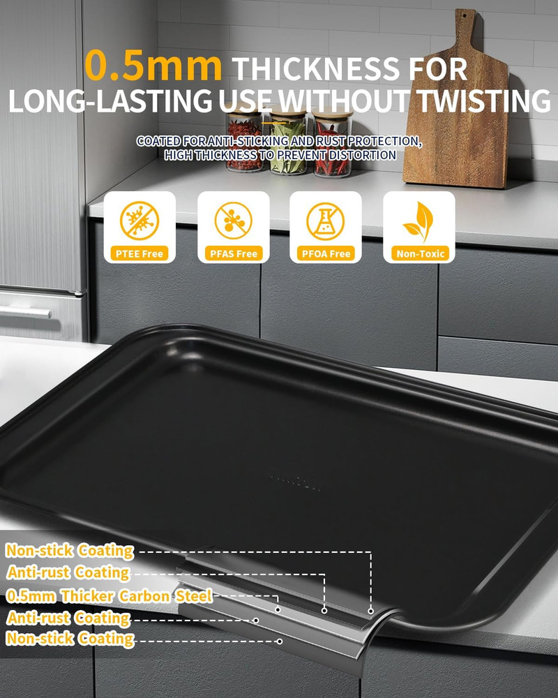 Nonstick Baking Pans Set, 19 PCS Stackable Bakeware Sets, Oven Pan Set Includes