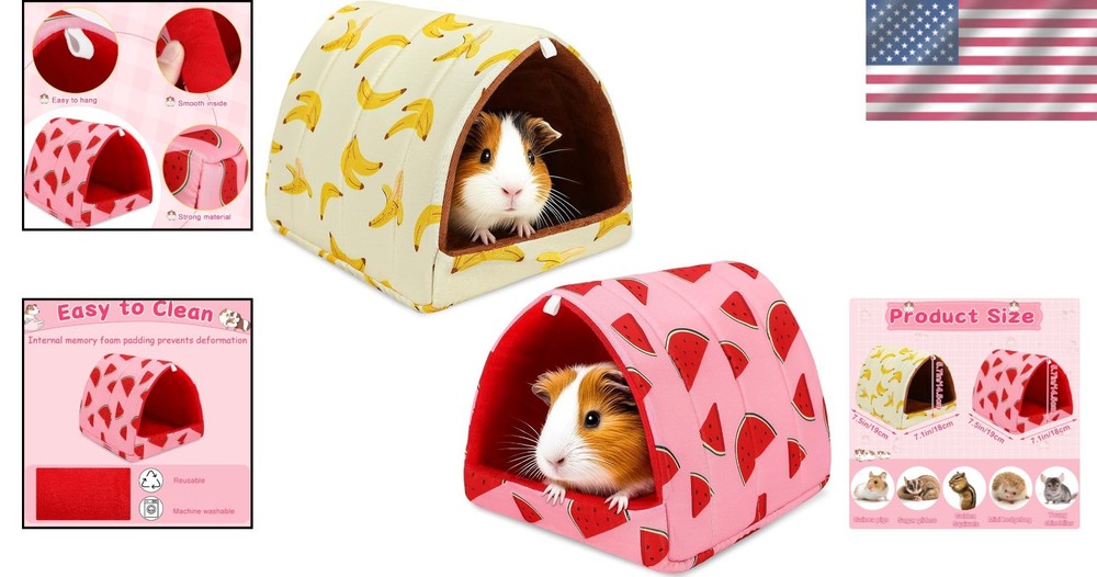 Cute Guinea Pig Hideout, Thickened Cushion, Machine Washable