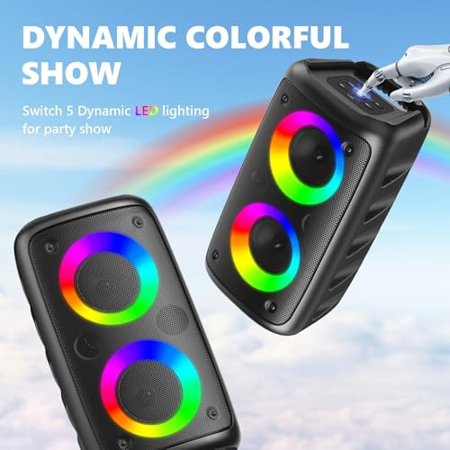Karaoke Machine, Portable Bluetooth Speaker with 2 Wireless Karaoke
