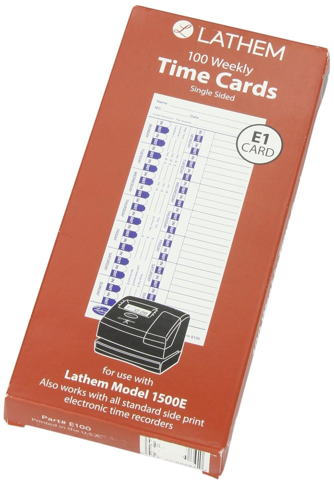 Time Cards White 4"x9" 100 Pack