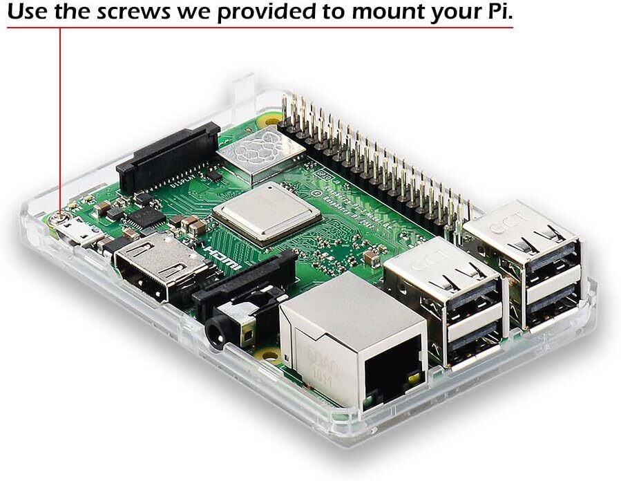 Caja Raspberry Pi 3 B+, Caja Raspberry Pi 3 Modelo B+ Transparente Con Ra