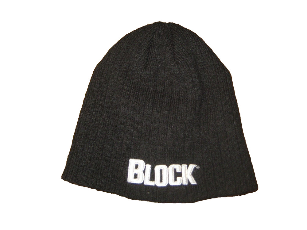 BLOCK Winter Skull Cap, Black with White Lettering