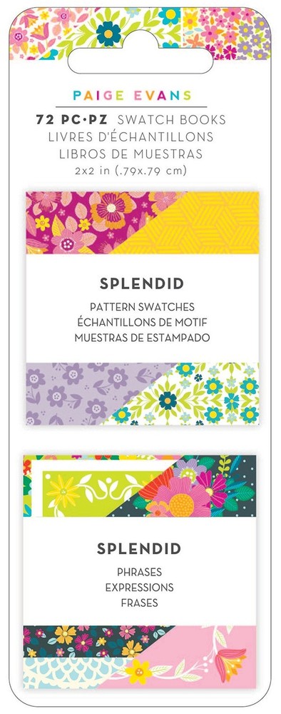 Paige Evans Splendid Mini Swatch Books 2"X2" 72/Pkg-Pattern & Phrase, 36 Sheets