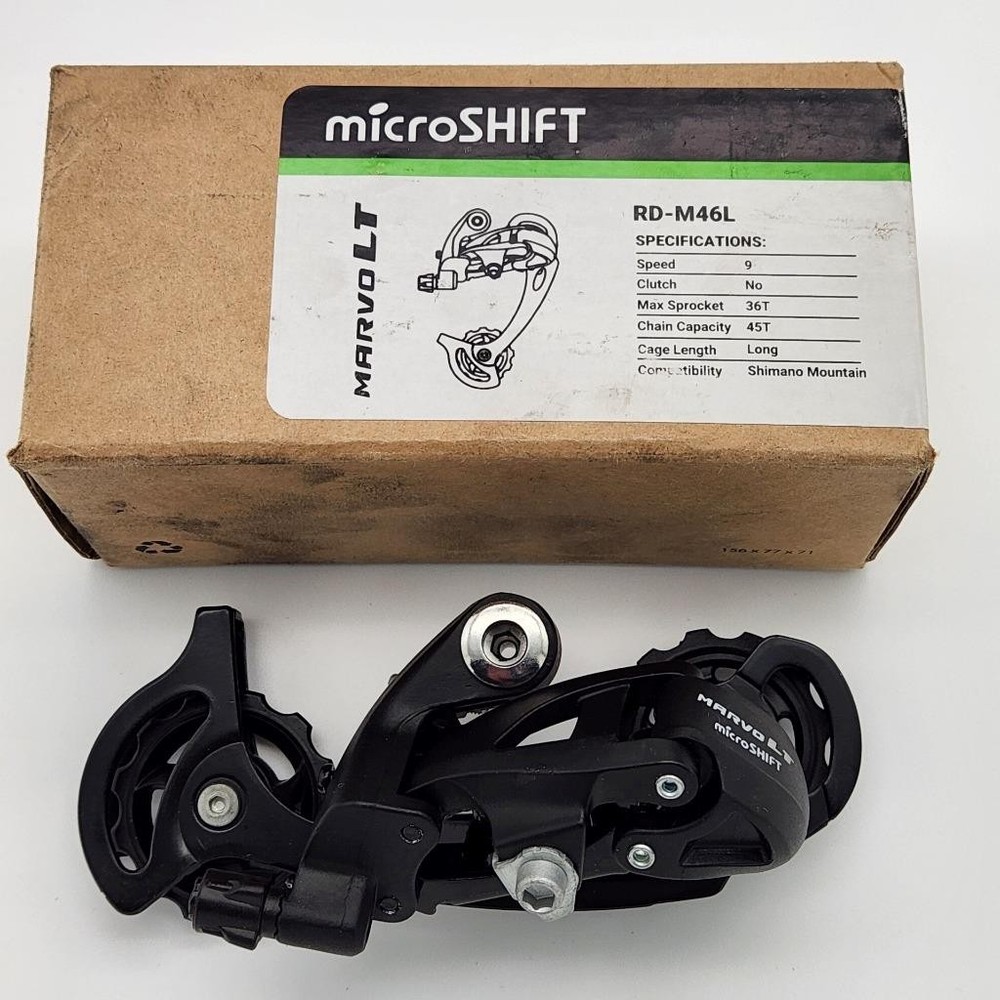 microSHIFT MarvoLT M46 8/9-Speed Long Cage Bicycle Derailleur OPEN PACKAGE