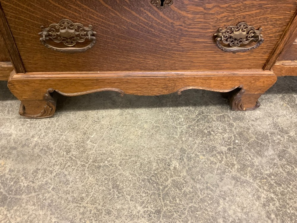 Antique Oak Double Side By Side Secretary Bookcase