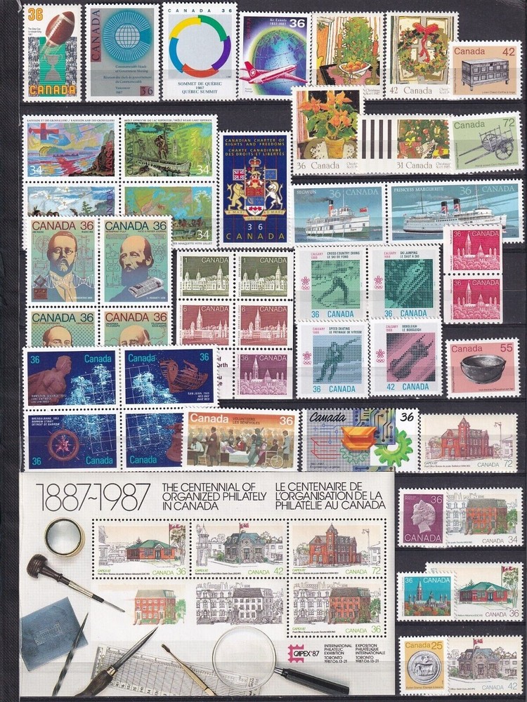Canada 1987 Full Year set (Removed from book) MNH XF
