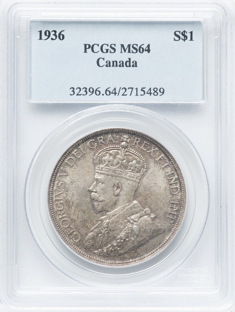 Canada 1936 Silver Dollar - PCGS MS-64 - SUPERB ORIGINAL SURFACES - LOOKS GEM!