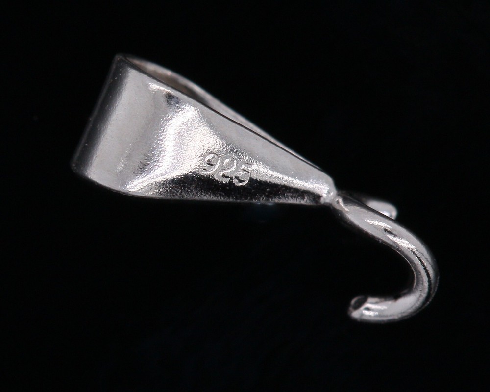 Sterling Silver Smooth Bail Bale With Open Ring Easy Fitting Pendants / Charm
