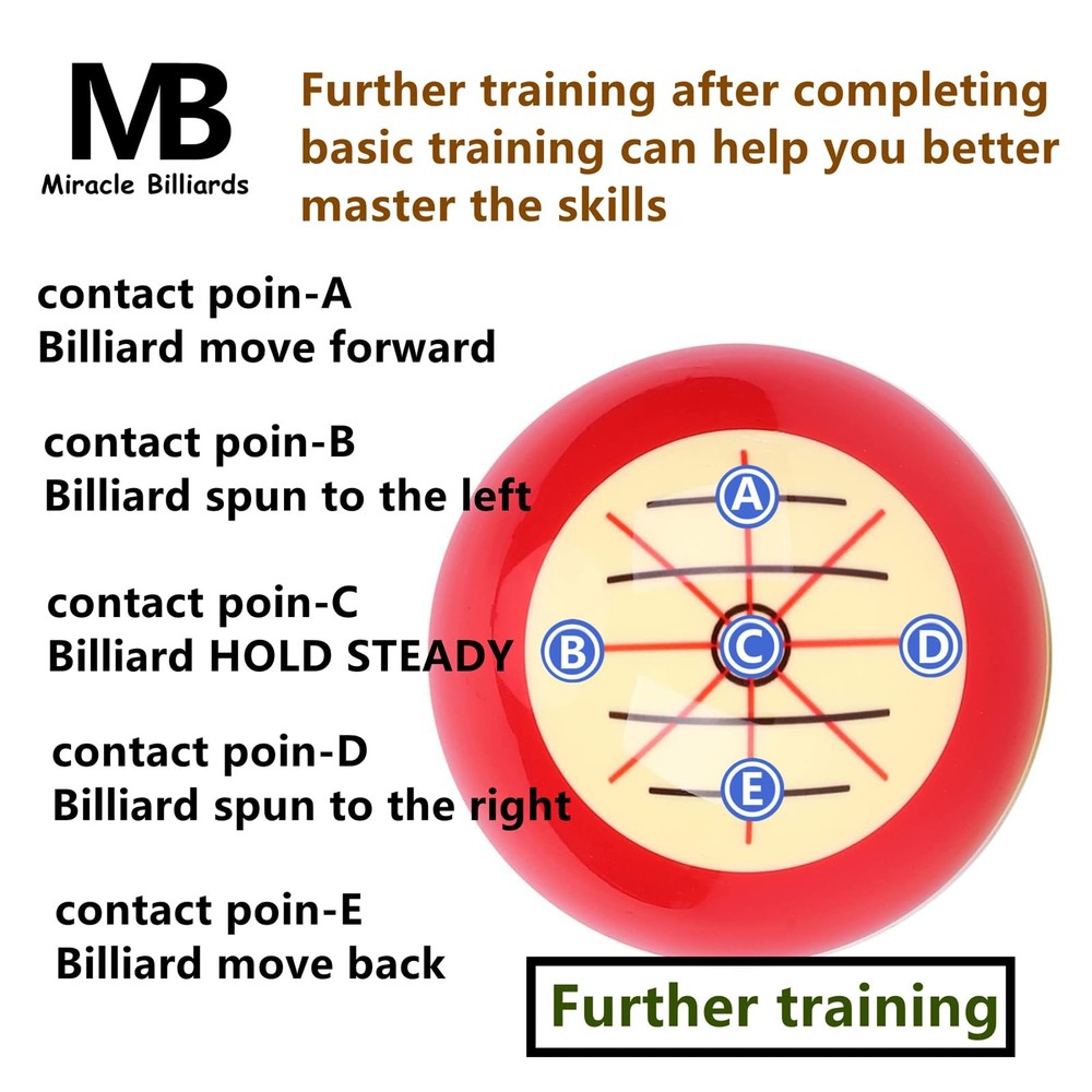 Billiards Cue Ball Pools Balls Practice Training Artifact with Training Guide