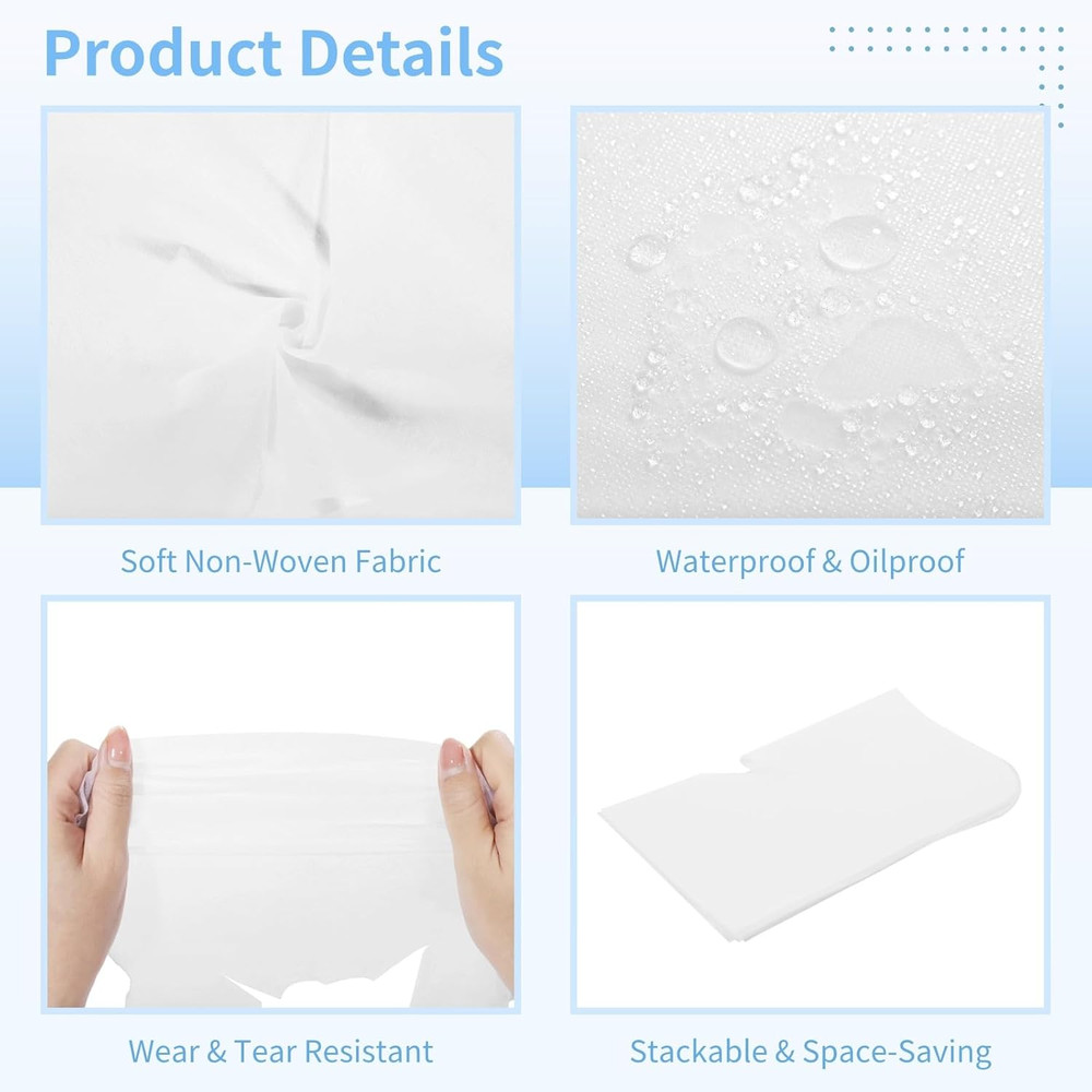 300PCS Disposable Face Cradle Covers, Disposable Massage Table Cover, Single Use