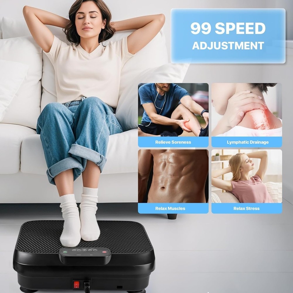 Remote-Controlled Vibration Plate - 99 Adjustable Speeds for Targeted Workouts
