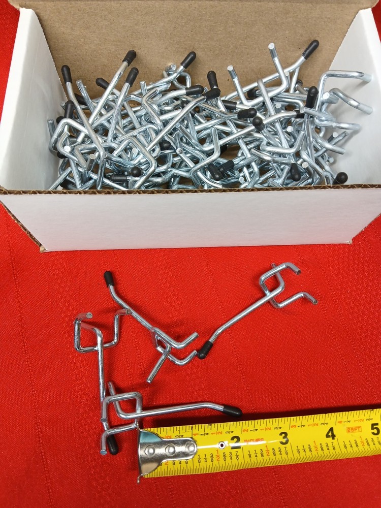 PEG HOOKS 60 PC. 2" inch PEGBOARD HOOKS SAFETY BLACK TIP PEG BOARD HOOKS