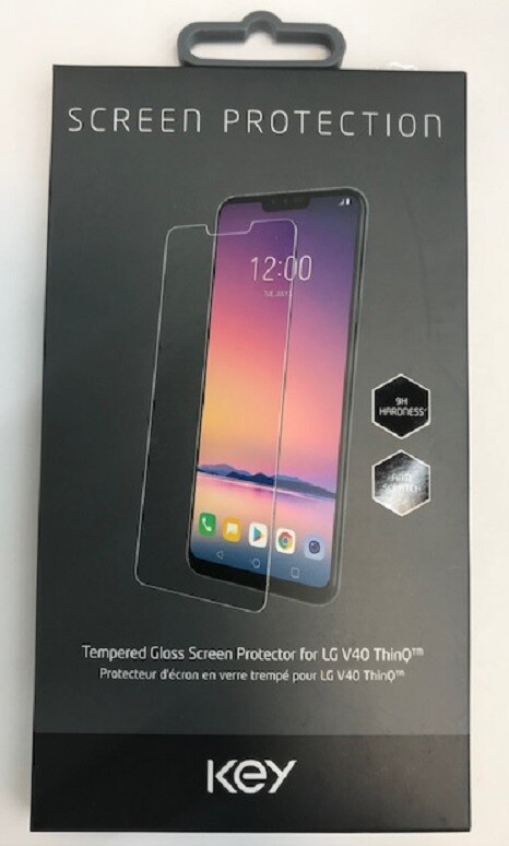 Key Tempered GLASS Screen Protector for LG V40 ThinQ - CLEAR / Anti-Scratch