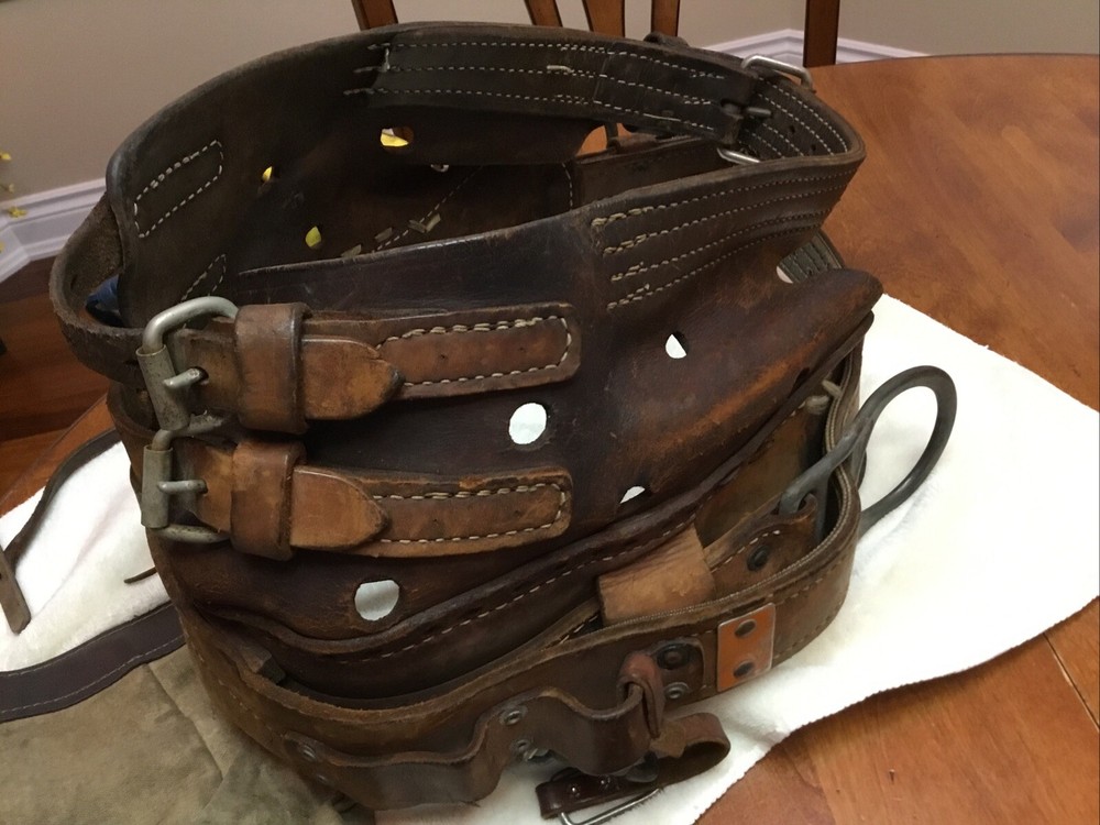 Bashlin 88B Size D24 Lineman Pole/tree Climbing Gear Heavy Leather w Retractable