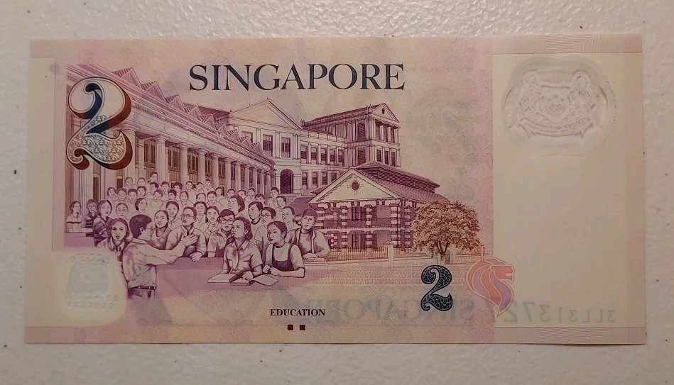 2005 Singapore $2 Dollars Note; Pick 46c EF